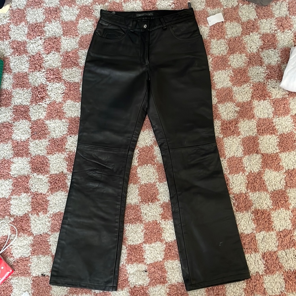 Vintage RUDSAK leather kick flare pants